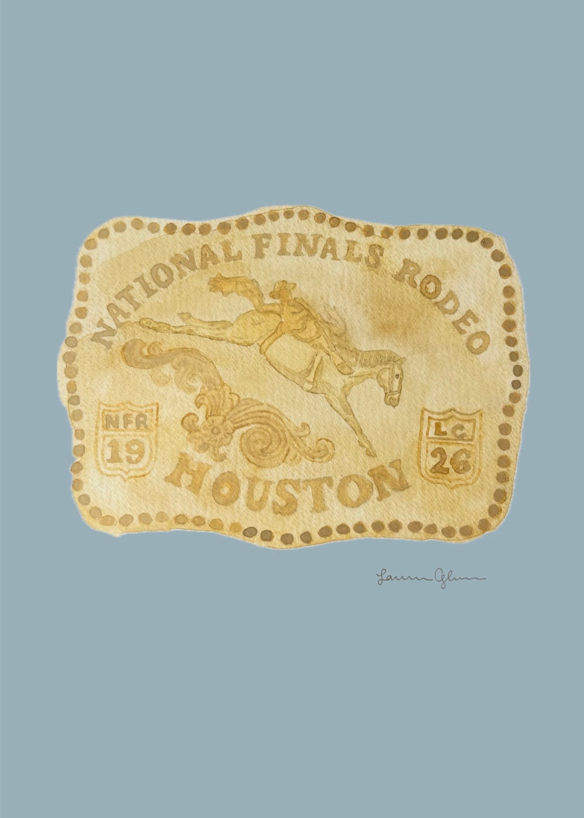 “Rodeo Belt Buckle” signed print 5x7