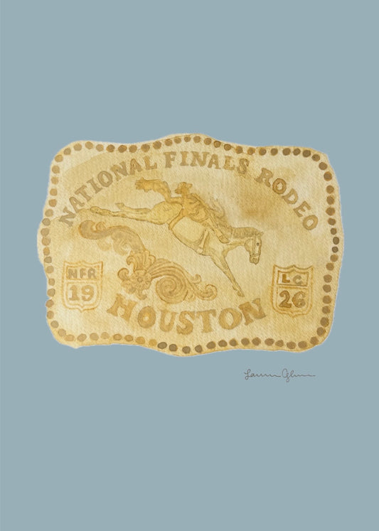 “Rodeo Belt Buckle” signed print 5x7