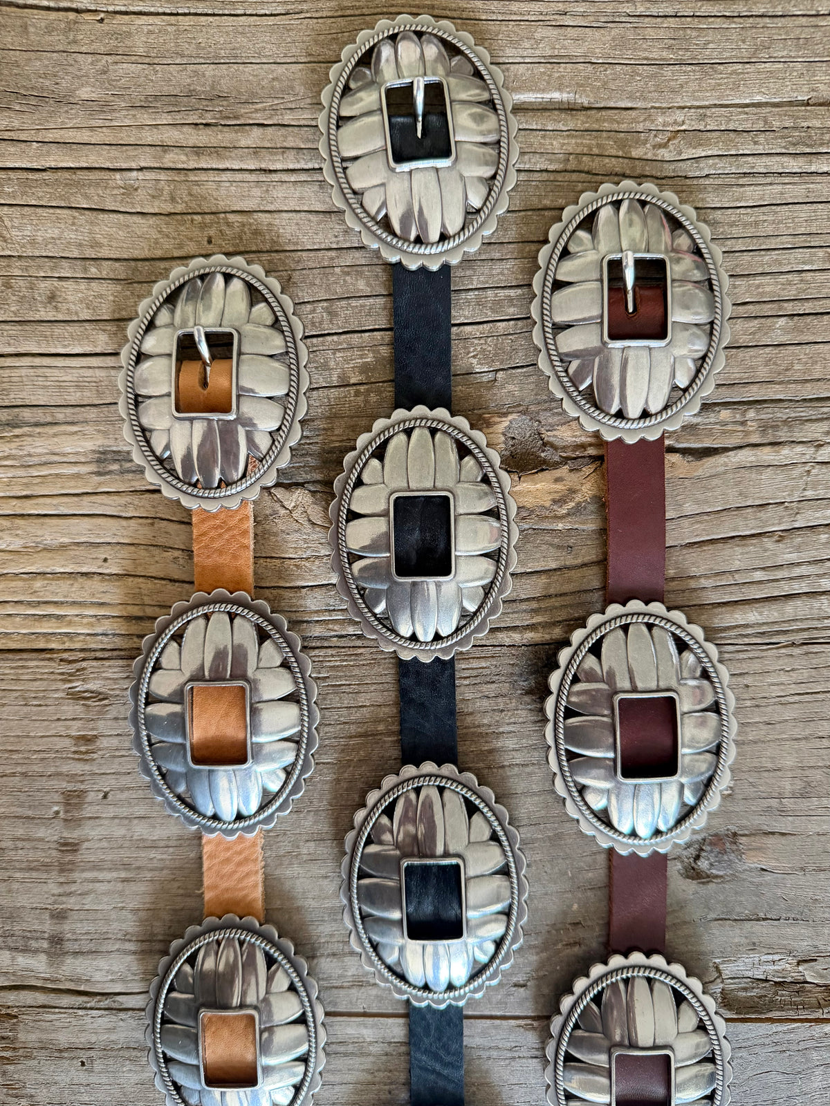 The WILDFLOWER Concho Belt (Brown)