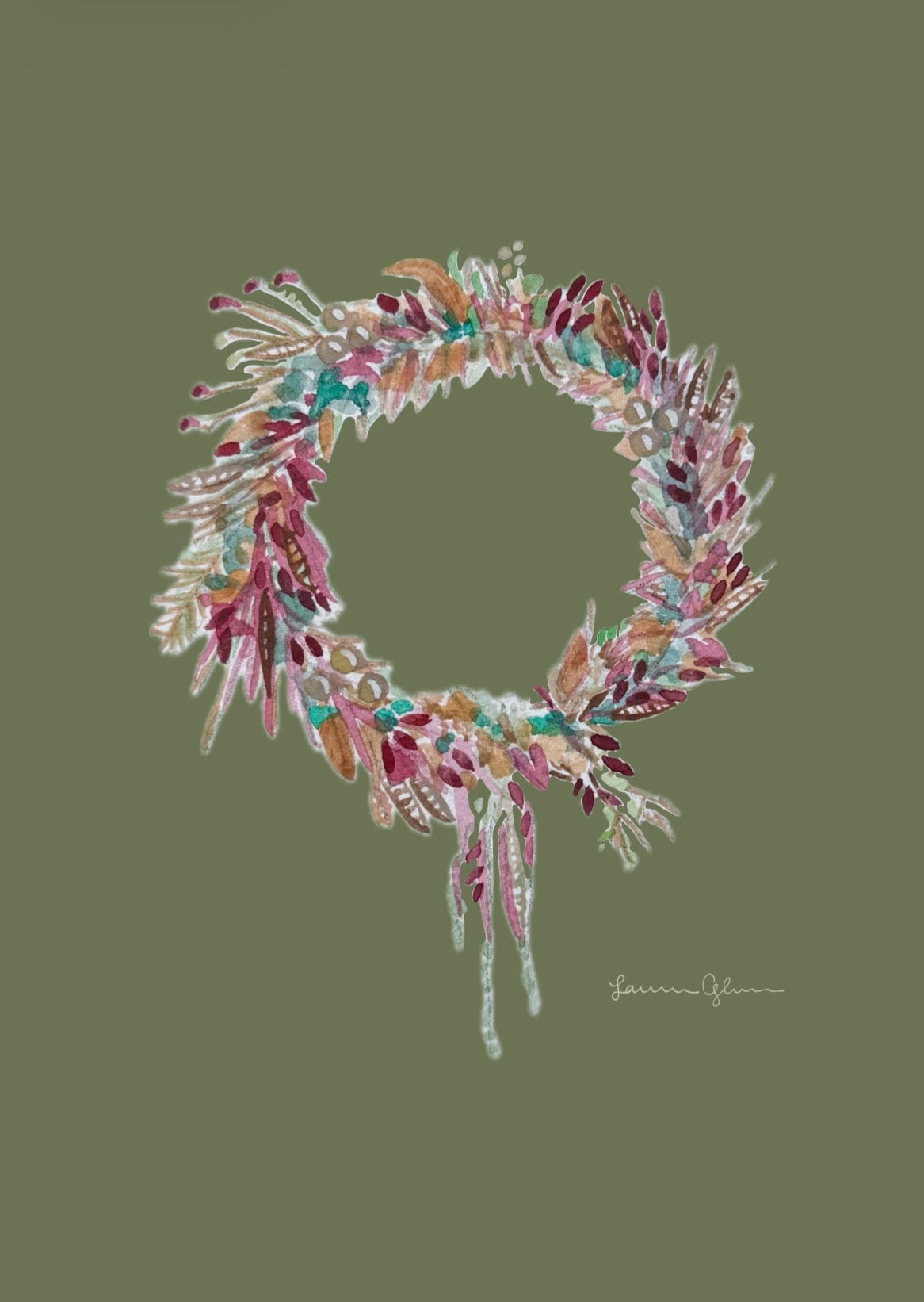 “Fall Wreath” signed print 5x7