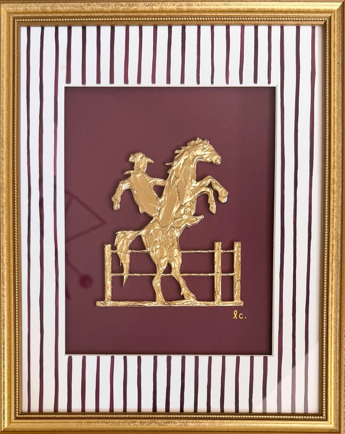 Intaglio Collection Cowboy Maroon 11x14 (Framed)