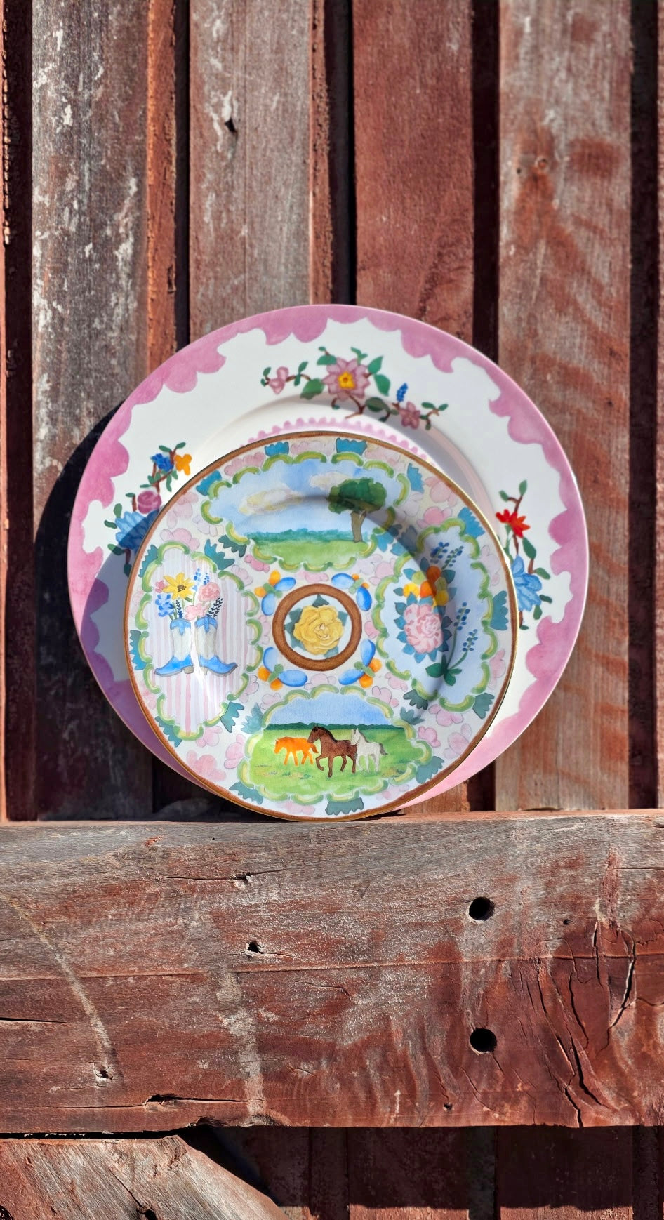 “Dinner in the Hayfield” Dinner Plates (Set of 4)