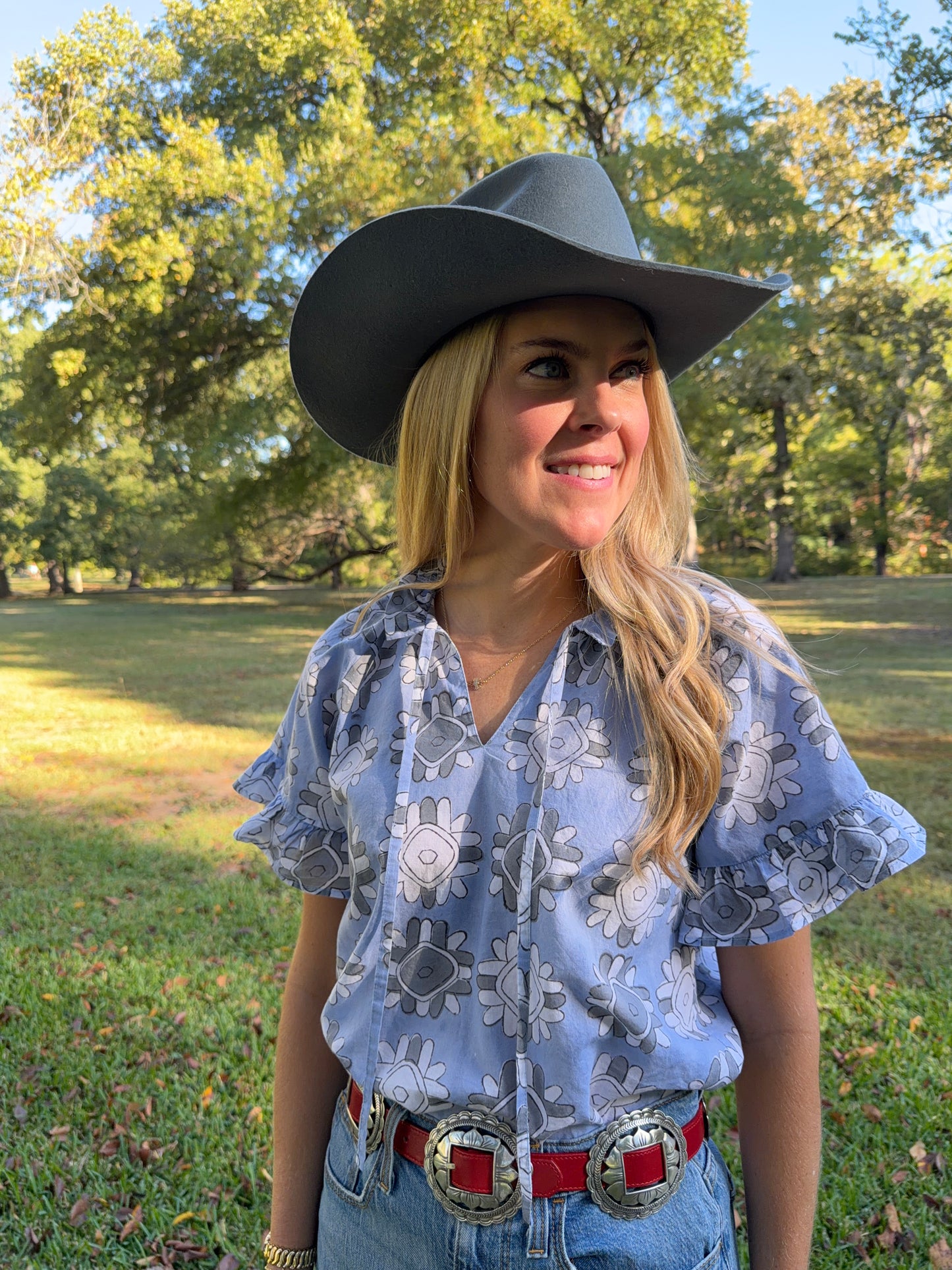 The WILDFLOWER Ruffle Sleeve Top