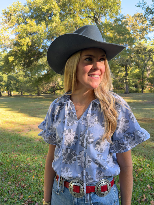 The WILDFLOWER Ruffle Sleeve Top