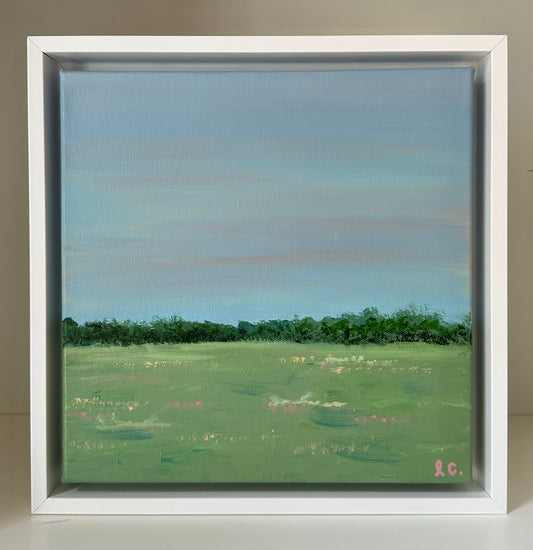 “Dinner in the Hayfield” 10x10 (Framed)