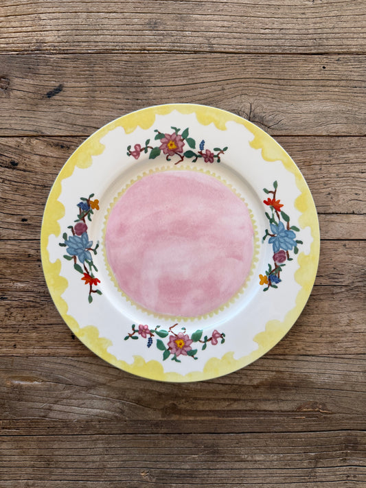 “Dinner in the Hayfield” Single Dinner Plate (Yellow)