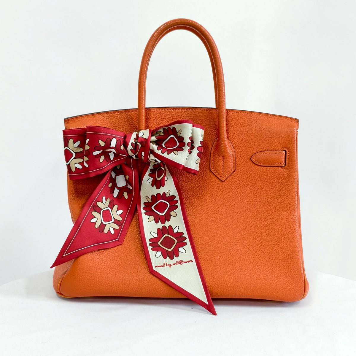 Round Top Wildflowers Twilly Scarf (Red)