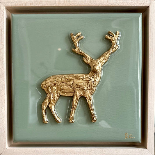 Textured Deer 6x6 (framed)