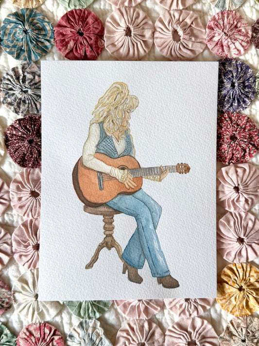 “Dolly Parton” original watercolor 6”x8”