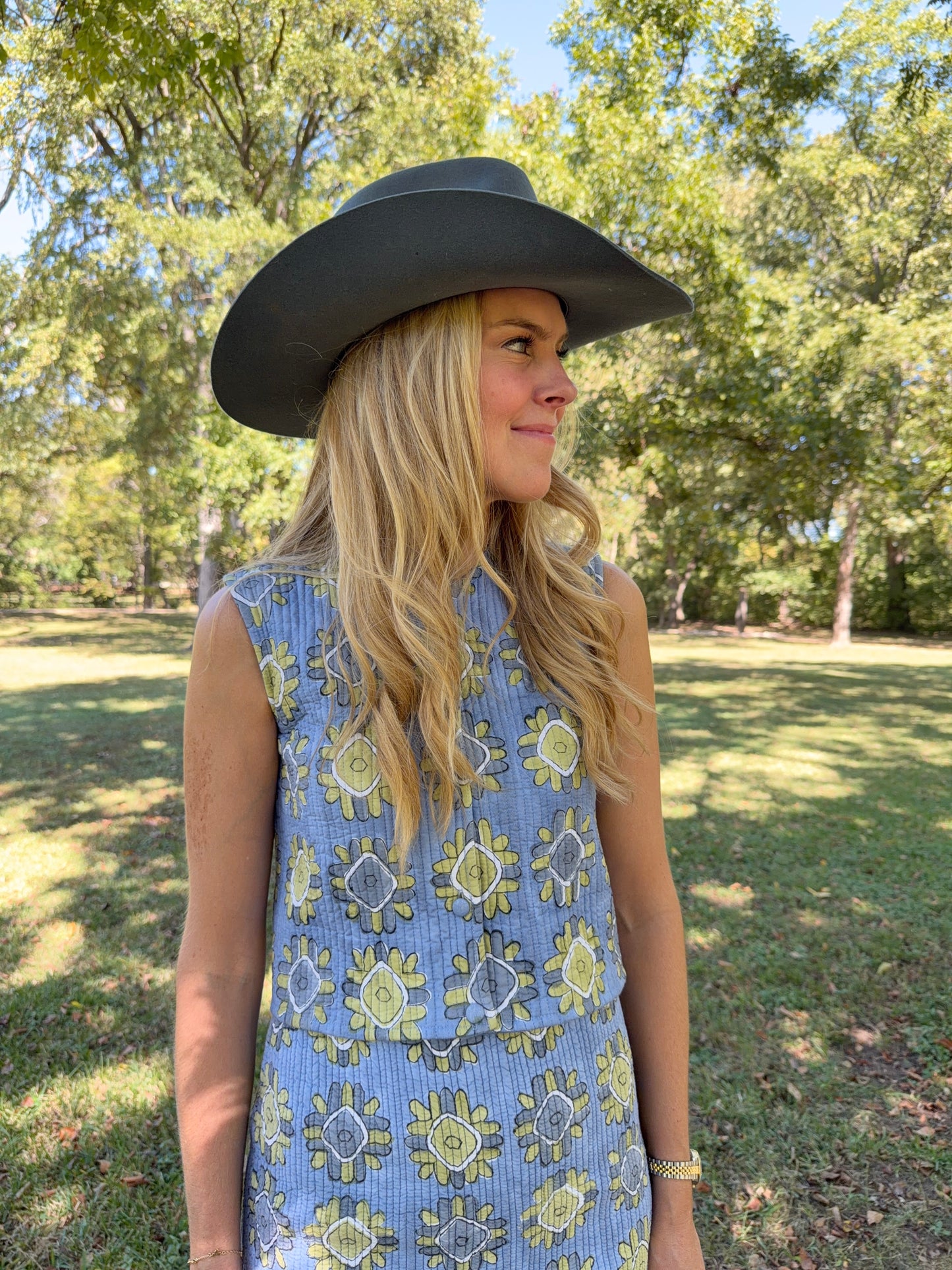 The WILDFLOWER Quilt Skirt (Blue & Green)