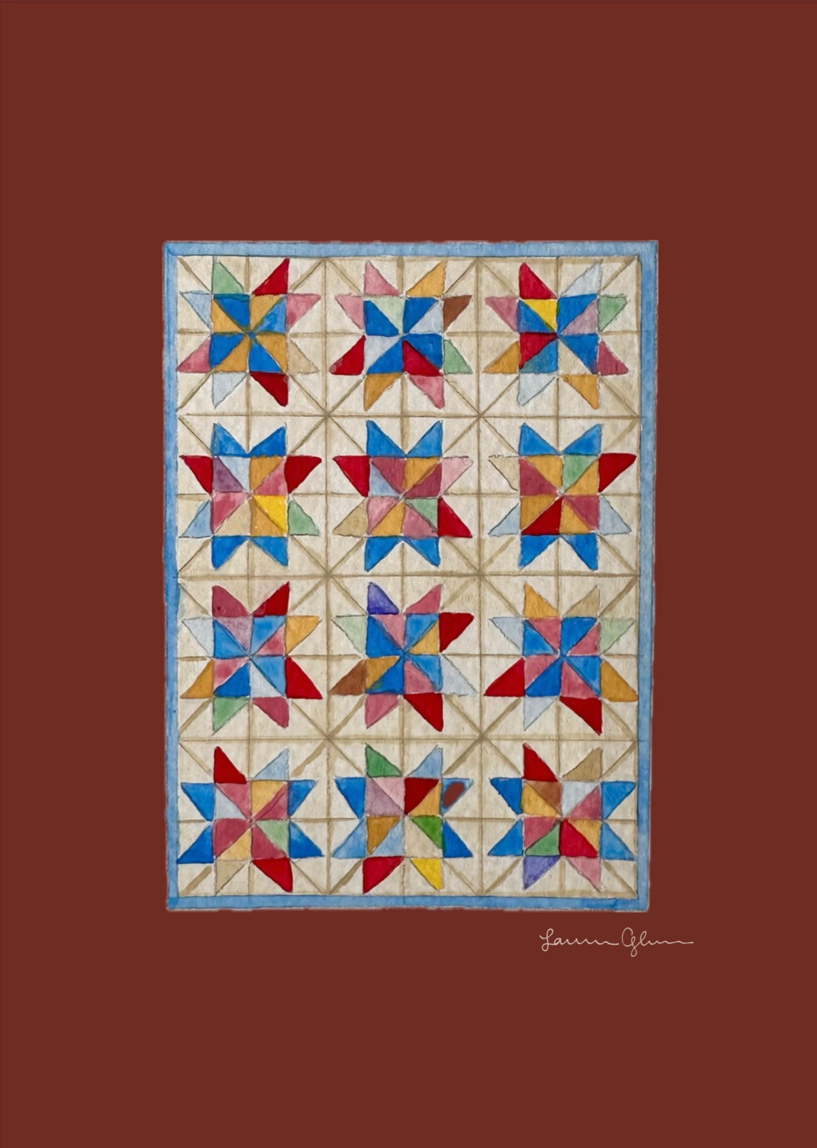 “Vintage Quilt” signed print 5x7