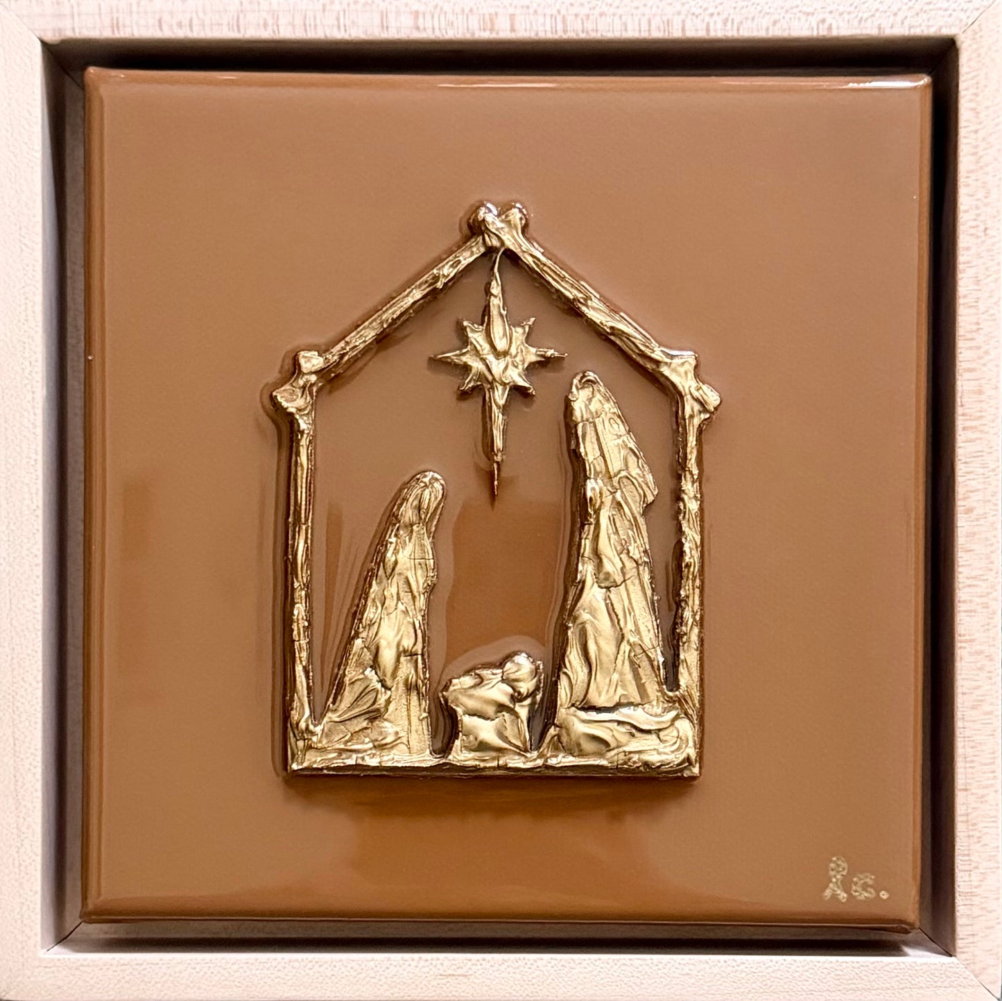 Textured Nativity 6x6 (framed)