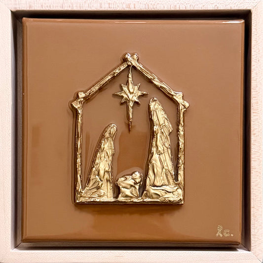 Textured Nativity 6x6 (framed)