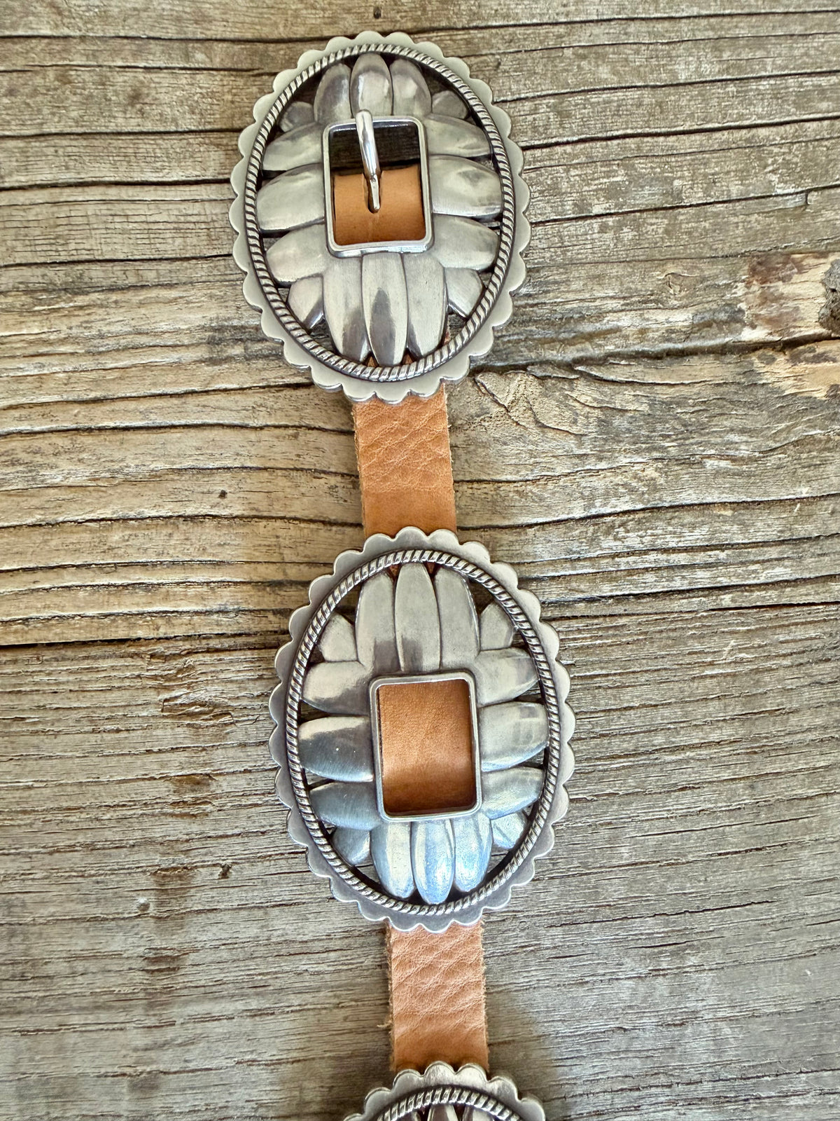 The WILDFLOWER Concho Belt (Tan)