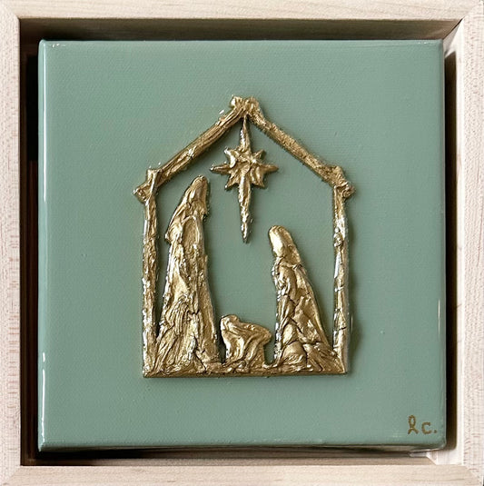 Textured Nativity 6x6 (framed)