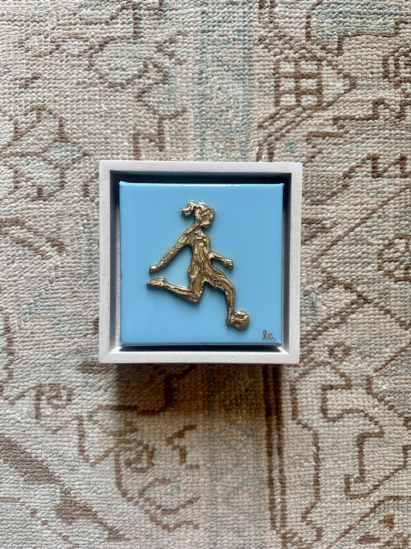 Textured Soccer Player 5x5 (framed)