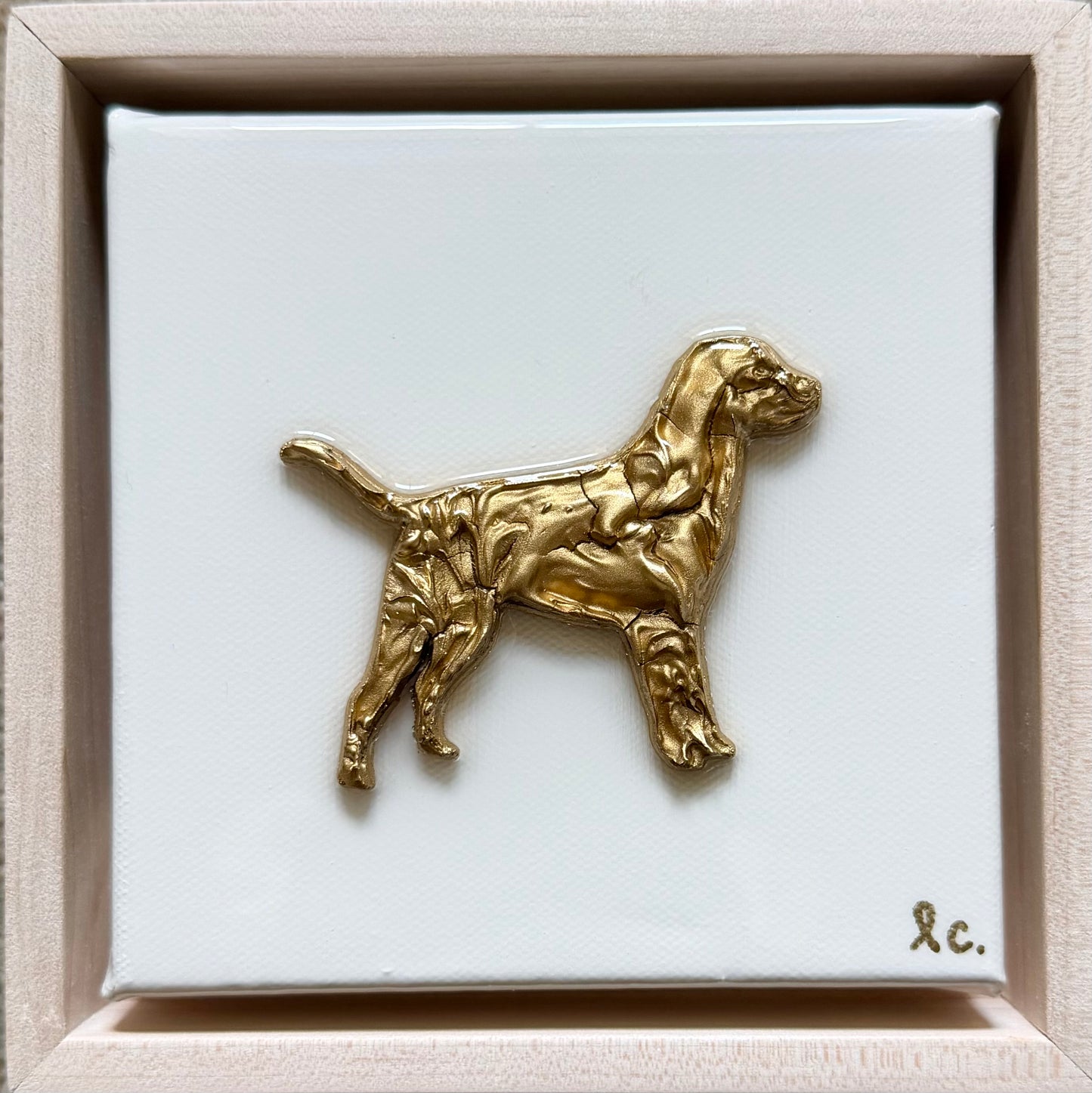 Textured Dog 5x5 (framed)