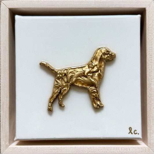 Textured Dog 5x5 (framed)
