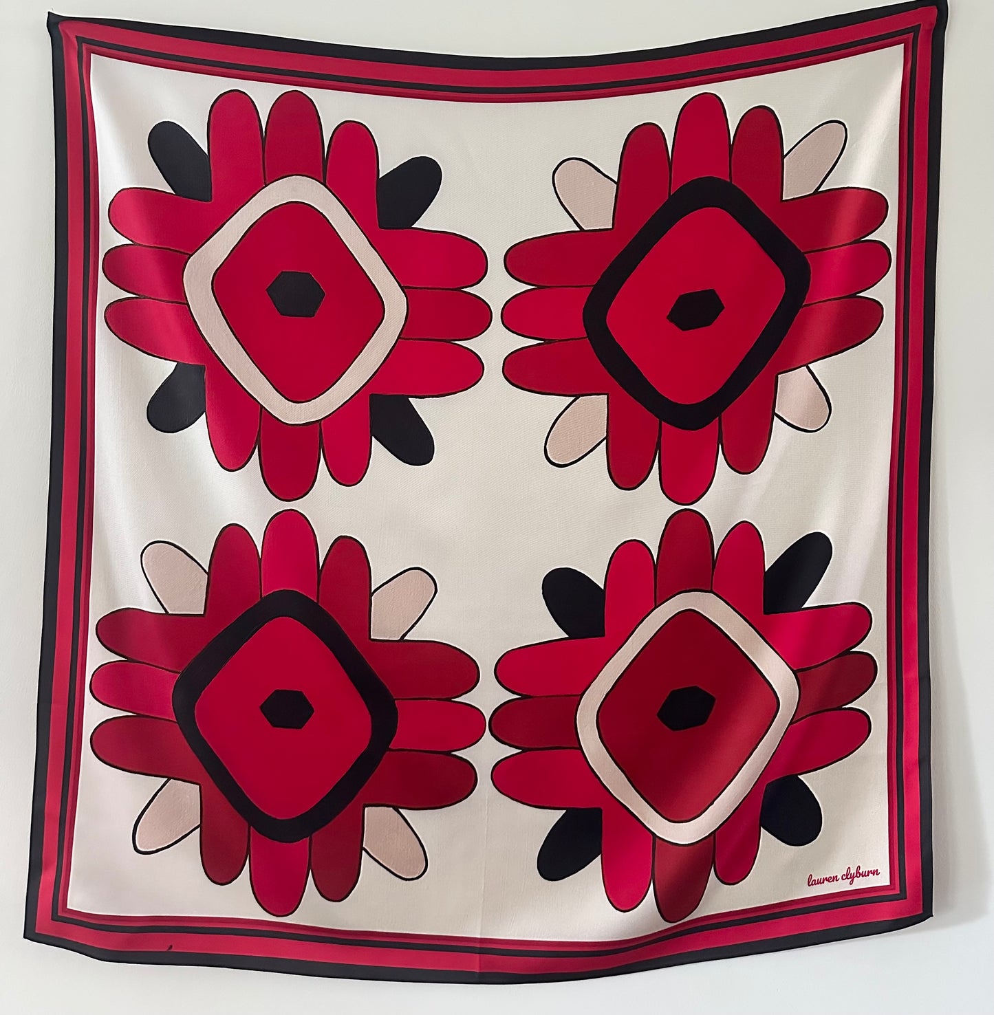 Round Top Wildflowers Scarf (Red & Black)