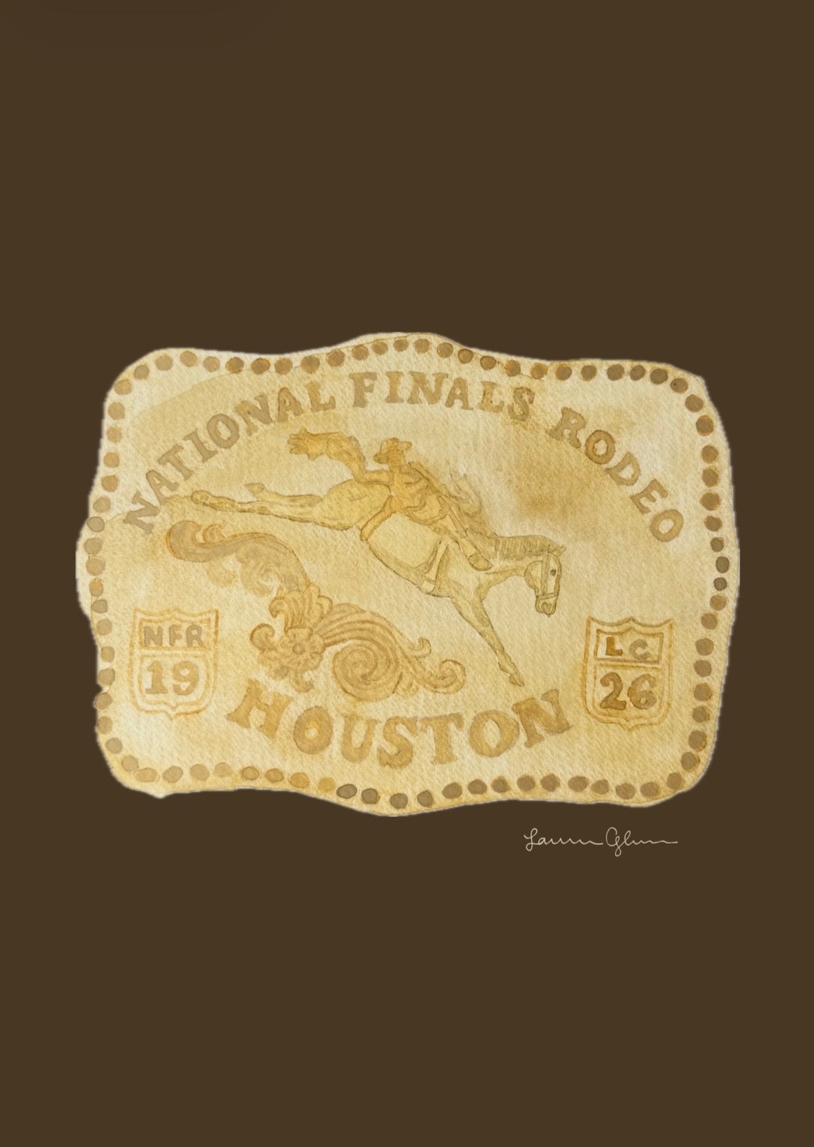 “Rodeo Belt Buckle” signed print 5x7