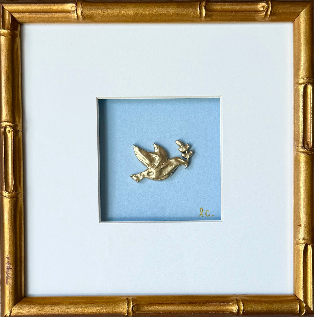Intaglio Collection Dove with Olive Branch 10x10 (Framed)