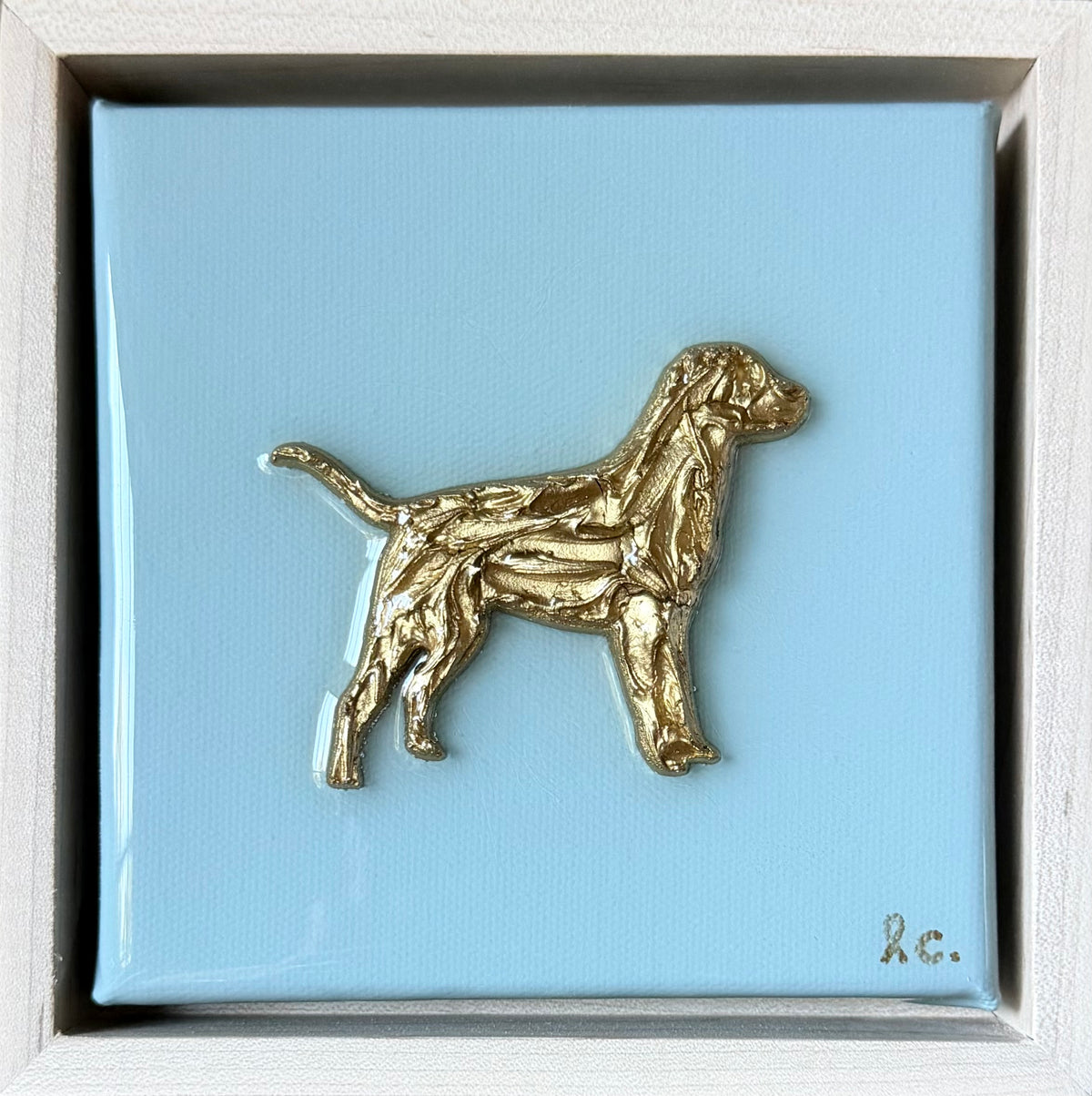 Textured Dog 5x5 (framed)