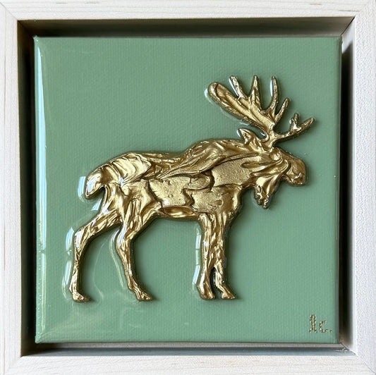 Textured Moose 5x5 (framed)