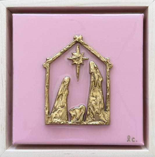 Textured Nativity 6x6 (framed)