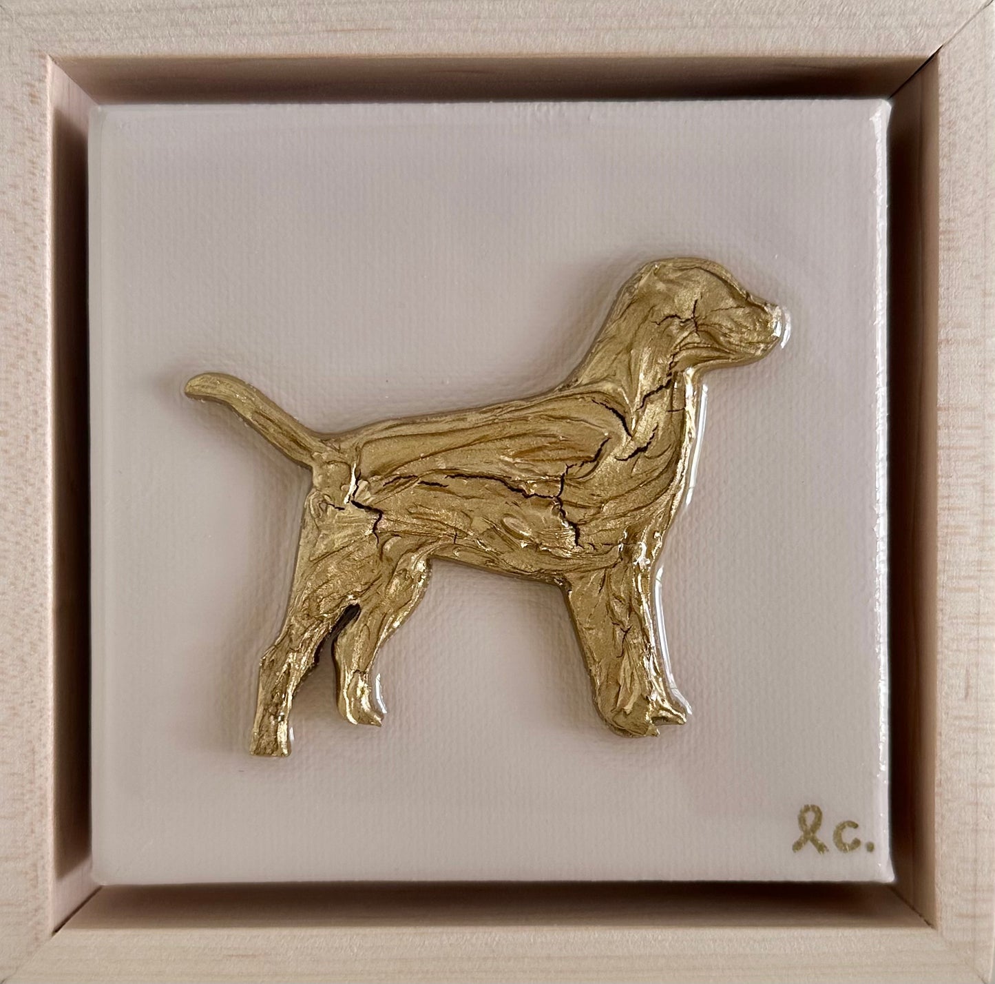 Textured Dog 4x4 (framed)