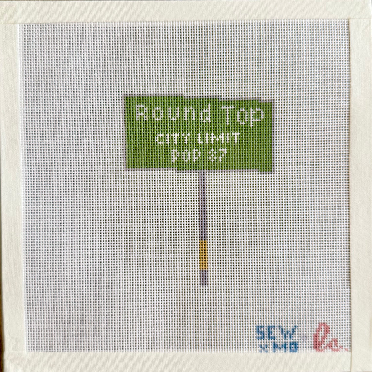Round Top Sign Needlepoint Canvas
