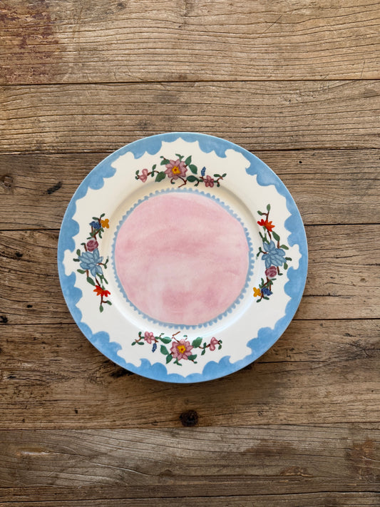 “Dinner in the Hayfield” Single Dinner Plate (Blue)