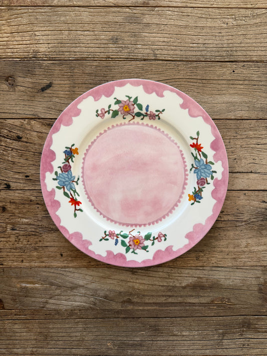 “Dinner in the Hayfield” Single Dinner Plate (Pink)