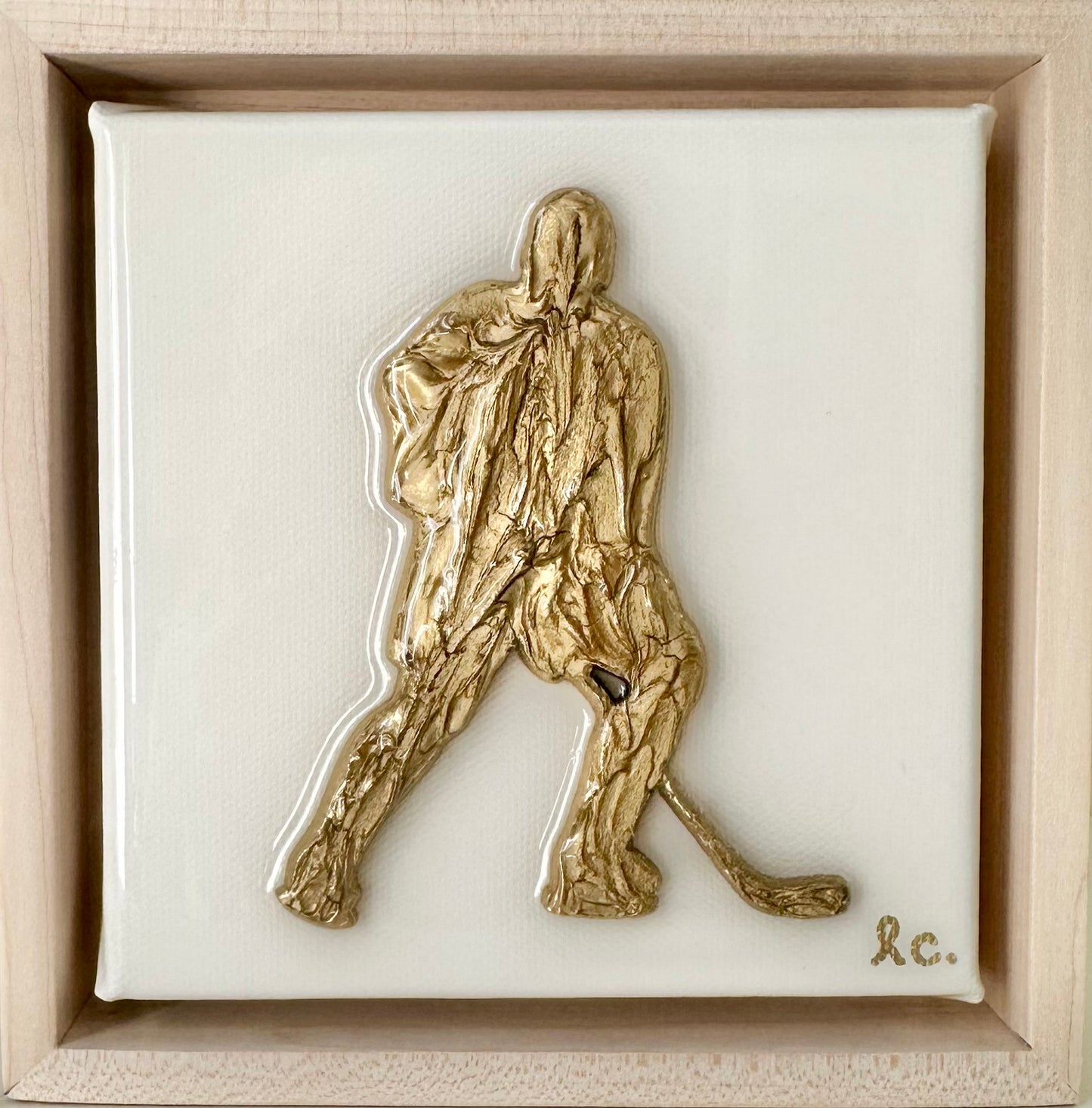 Textured Hockey Player 5x5 (framed)