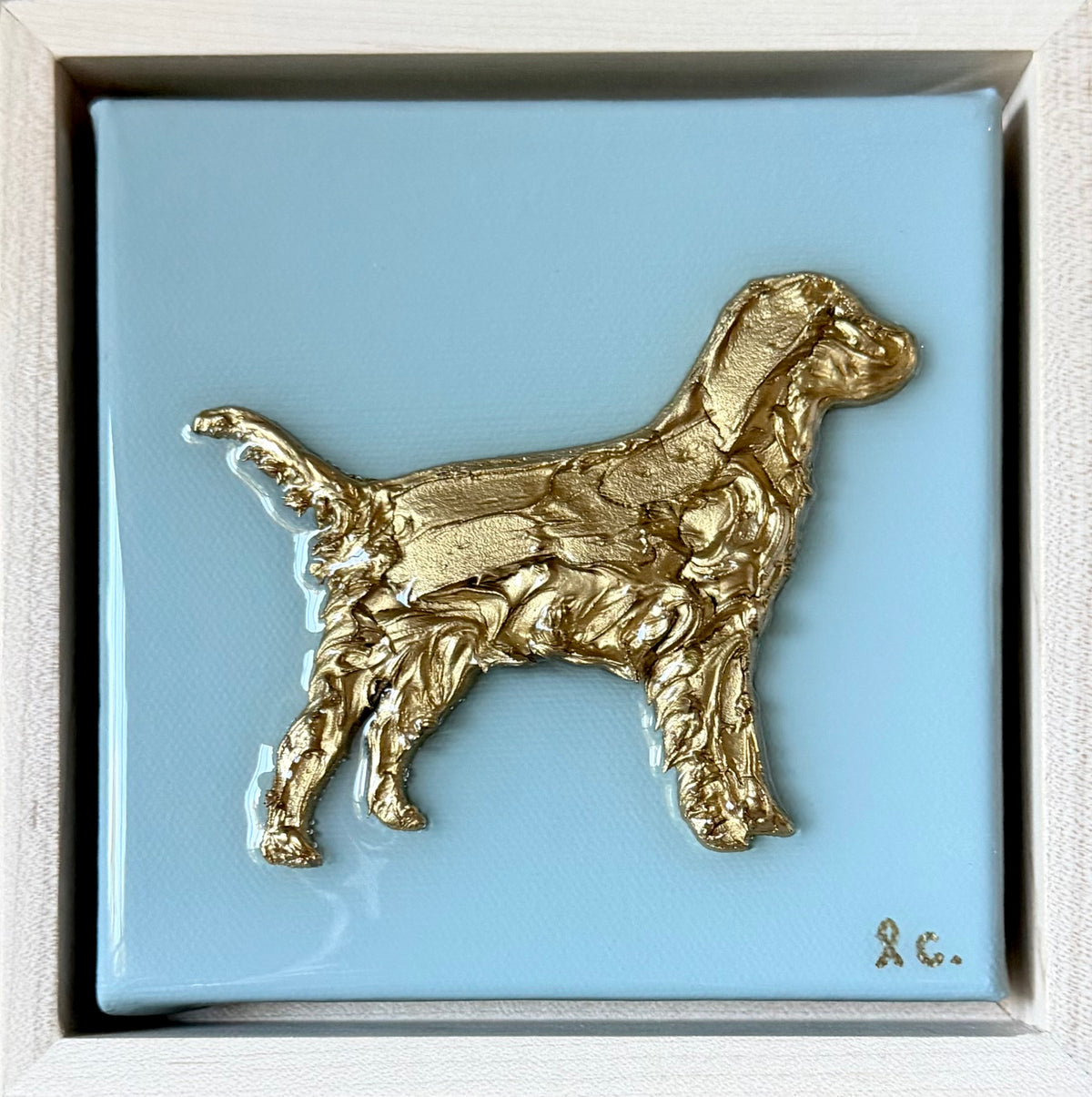 Textured Dog Retriever 5x5 (framed)
