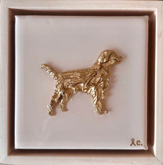 Custom Textured Retriever Pink 6x6 (framed)