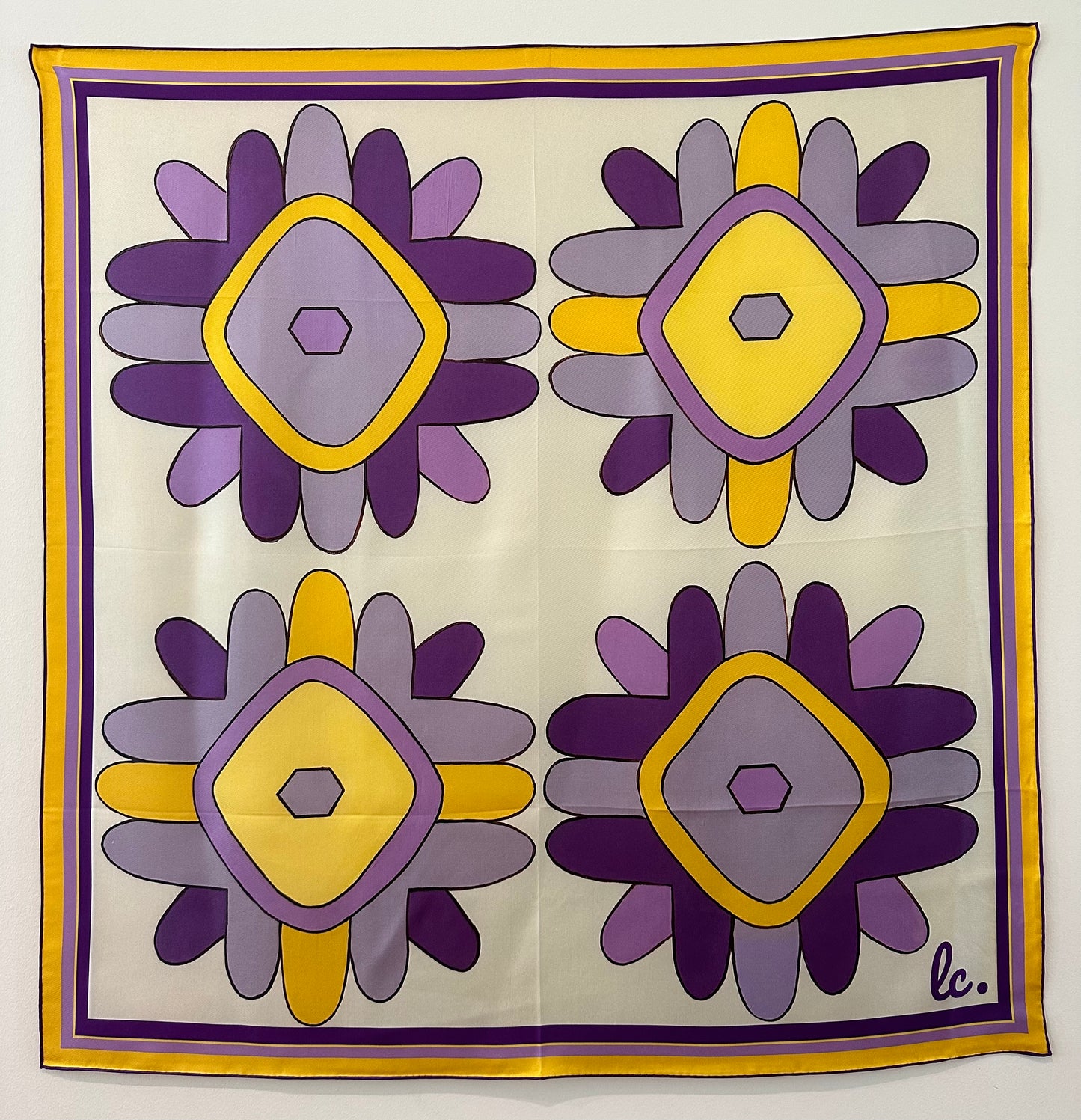 Round Top Wildflowers Scarf (Purple and Yellow)